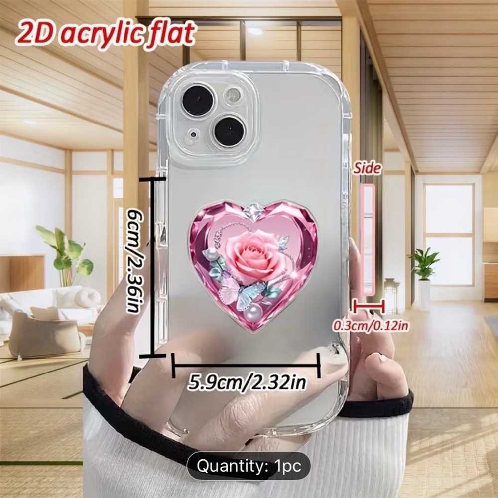 Pink Heart Shaped Phone Stand